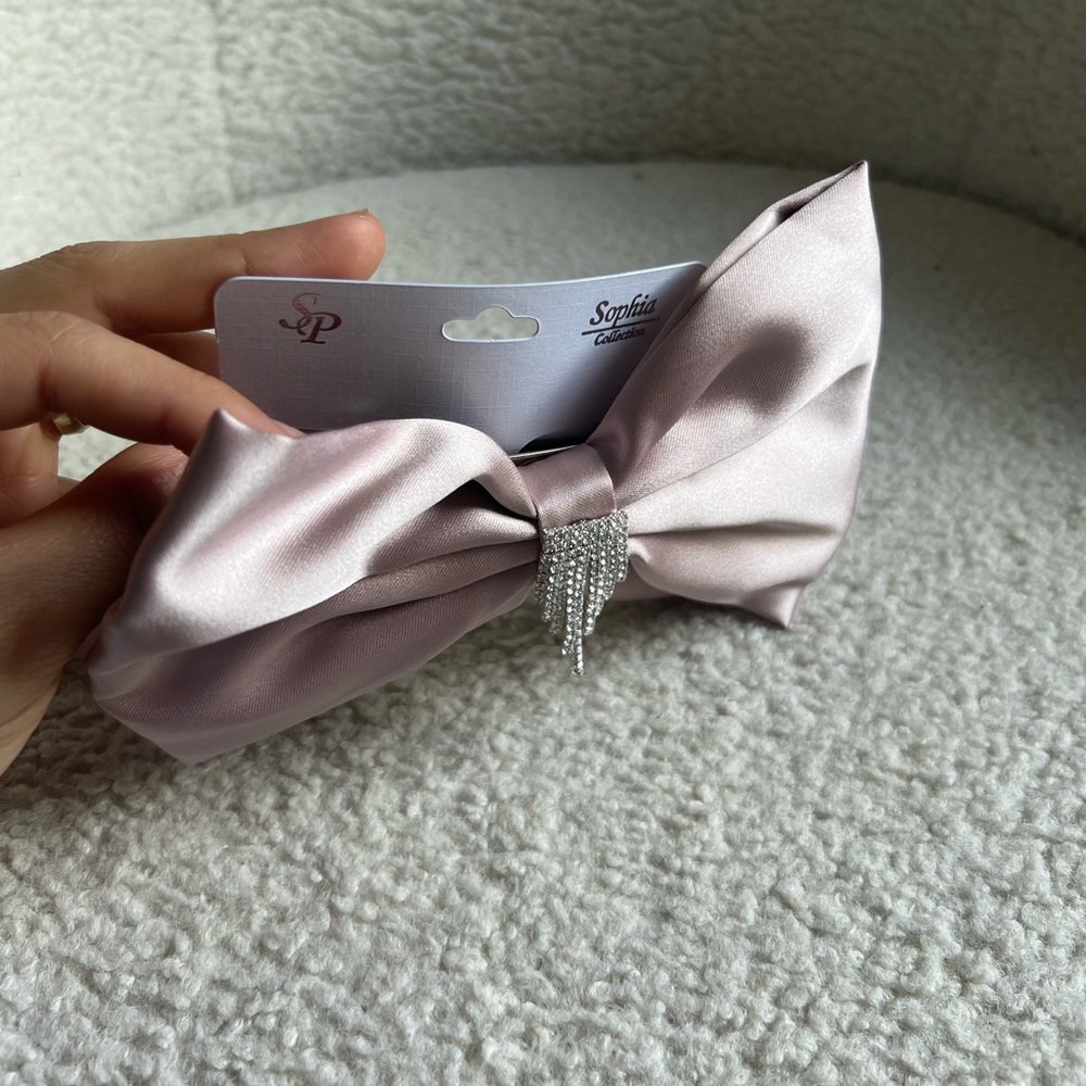 Cubic Zirconia Hair Bow Clip - Picture 7 of 8